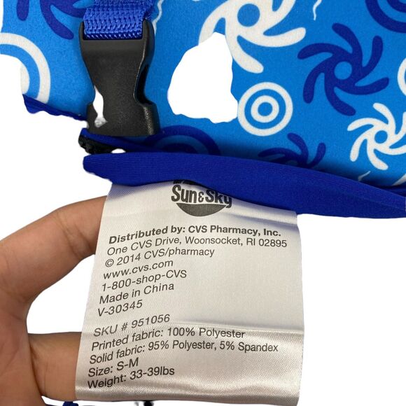 SUN & SKY Blue FLOATING Life VEST Size: S/M 33-39 Pounds 0071 - Picture 6 of 6